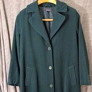 New! Size 14W Green Full Length Wool Blend Coat